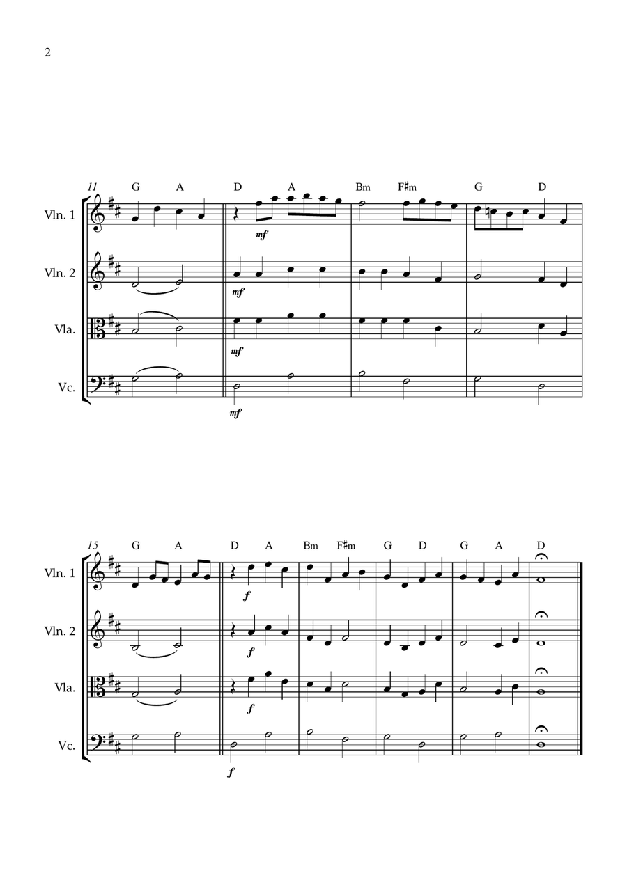 Canon in D for String Quartet String Quartet scores gallery preview page 2