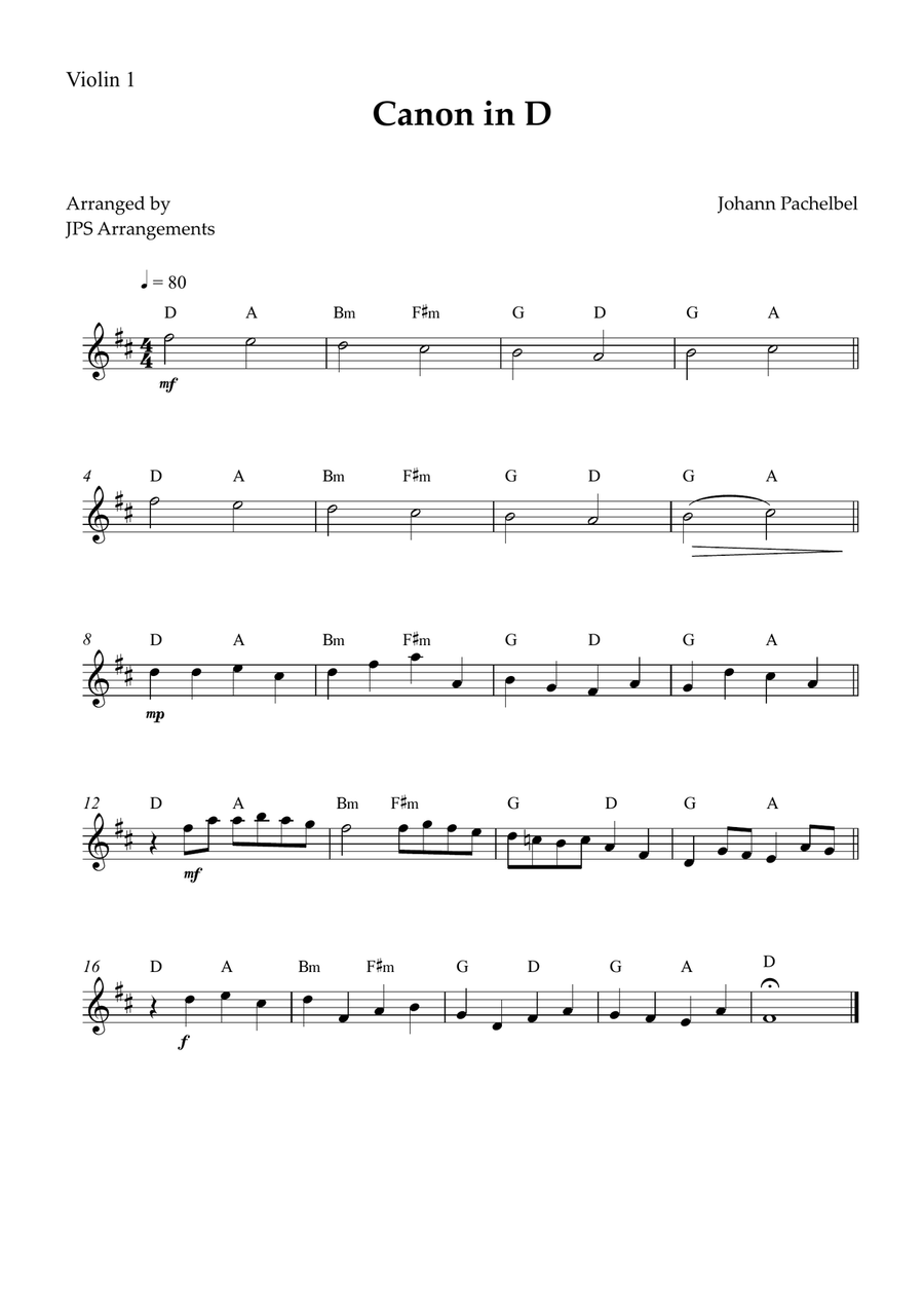 Canon in D for String Quartet String Quartet scores gallery preview page 3