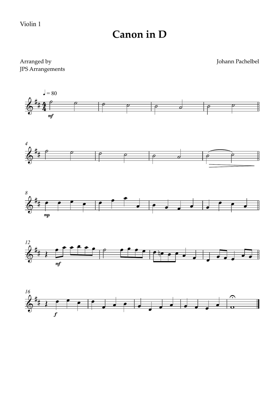 Canon in D for String Quartet and piano String Quartet scores gallery preview page 3
