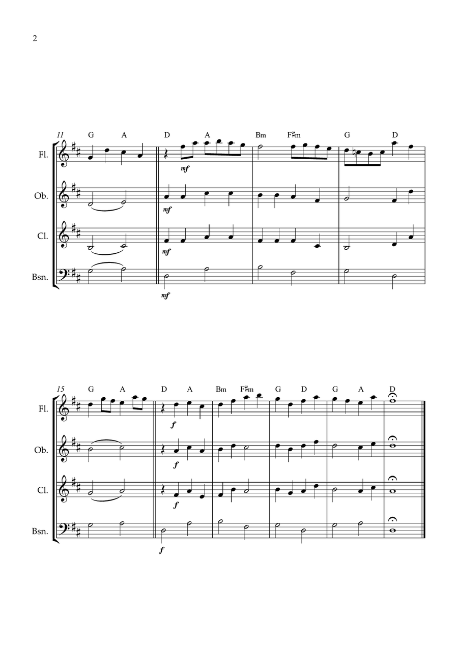 Canon in D for Wind Quartet Woodwind Quartet scores gallery preview page 2