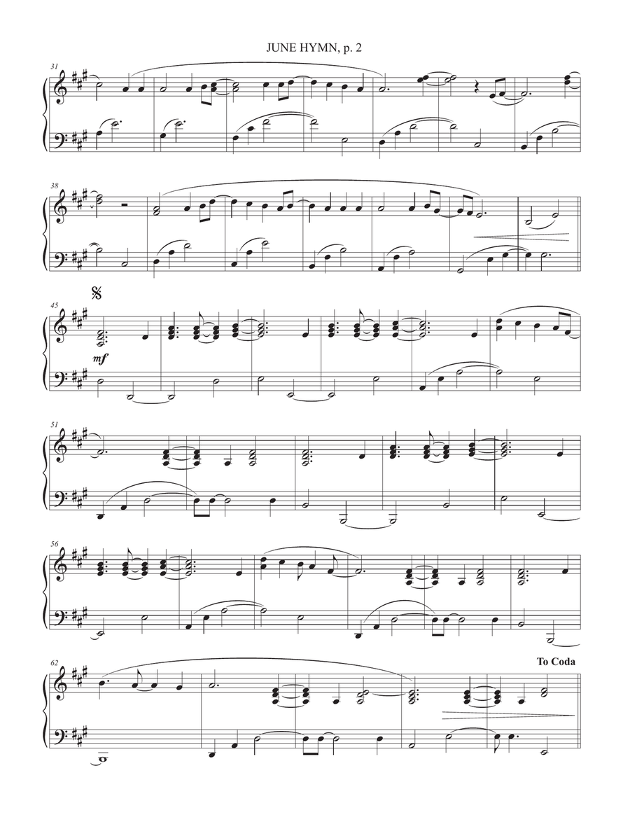June Hymn June Hymn Piano Solo scores gallery preview page 2