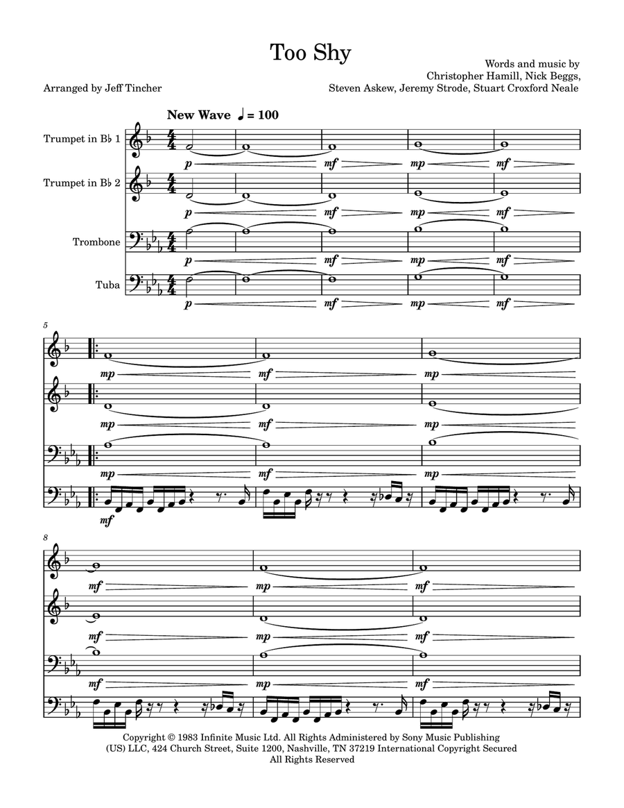 Too Shy Brass Quartet scores gallery preview page 2