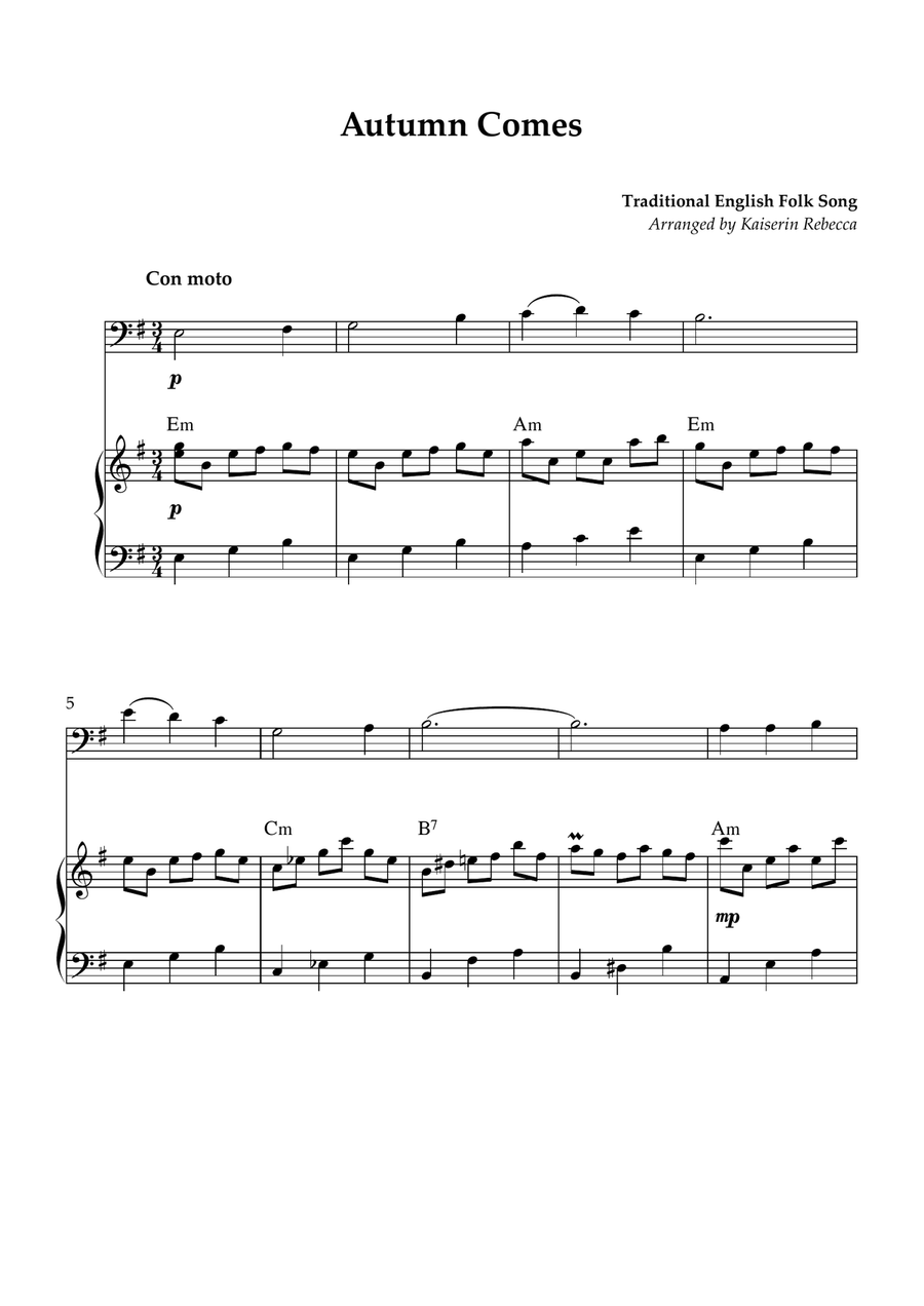 Autumn Comes Autumn Comes Piano scores gallery preview page 1