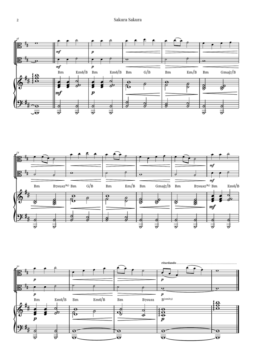 Sakura Sakura (Cherry Blossoms) – BEAUTIFUL DUET String Duet scores gallery preview page 2