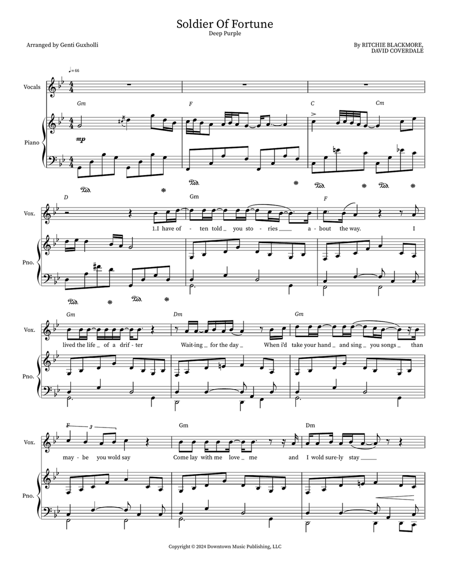 Soldier Of Fortune Soldier Of Fortune Voice scores gallery preview page 1