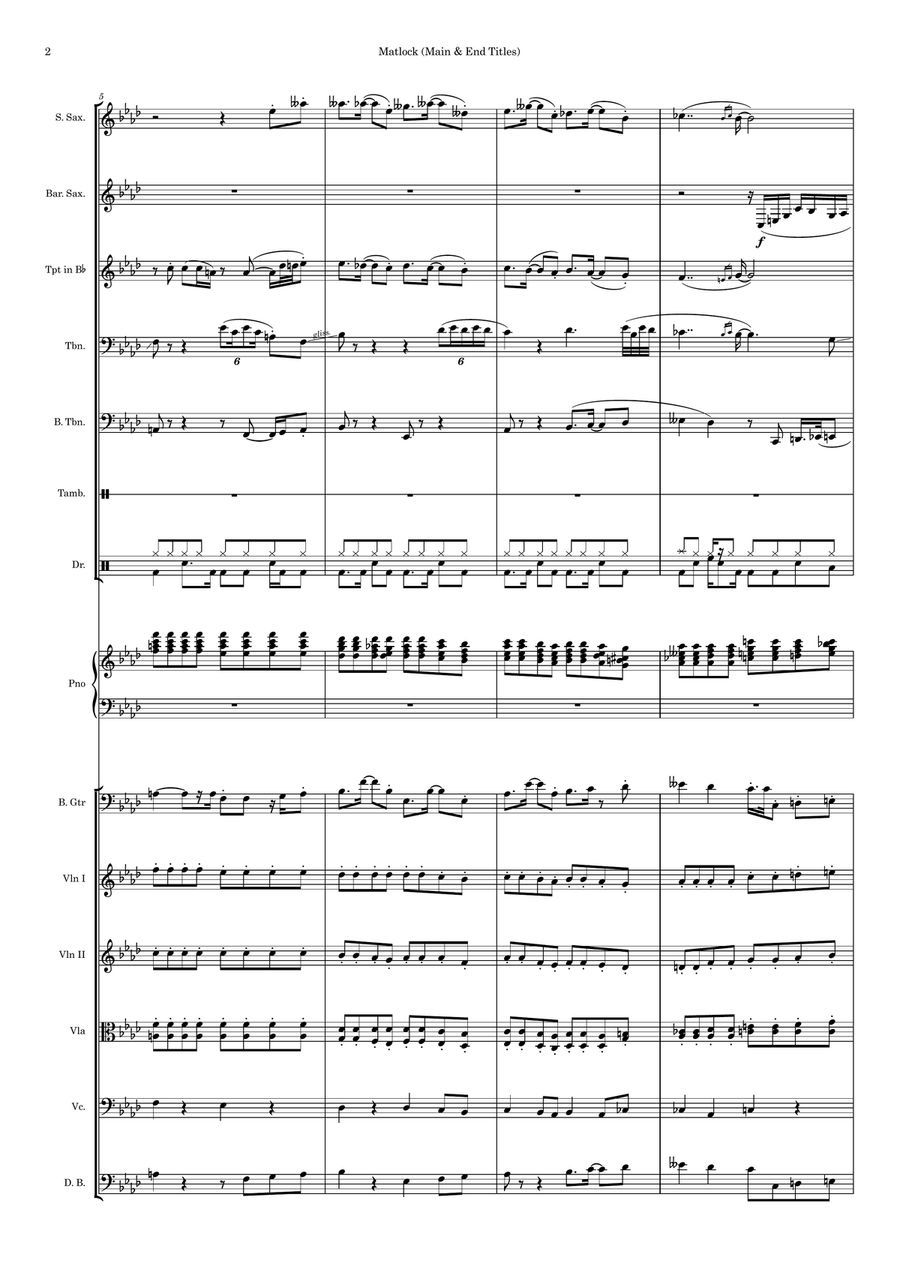 Matlock (Main & End Titles) Large Ensemble scores gallery preview page 2