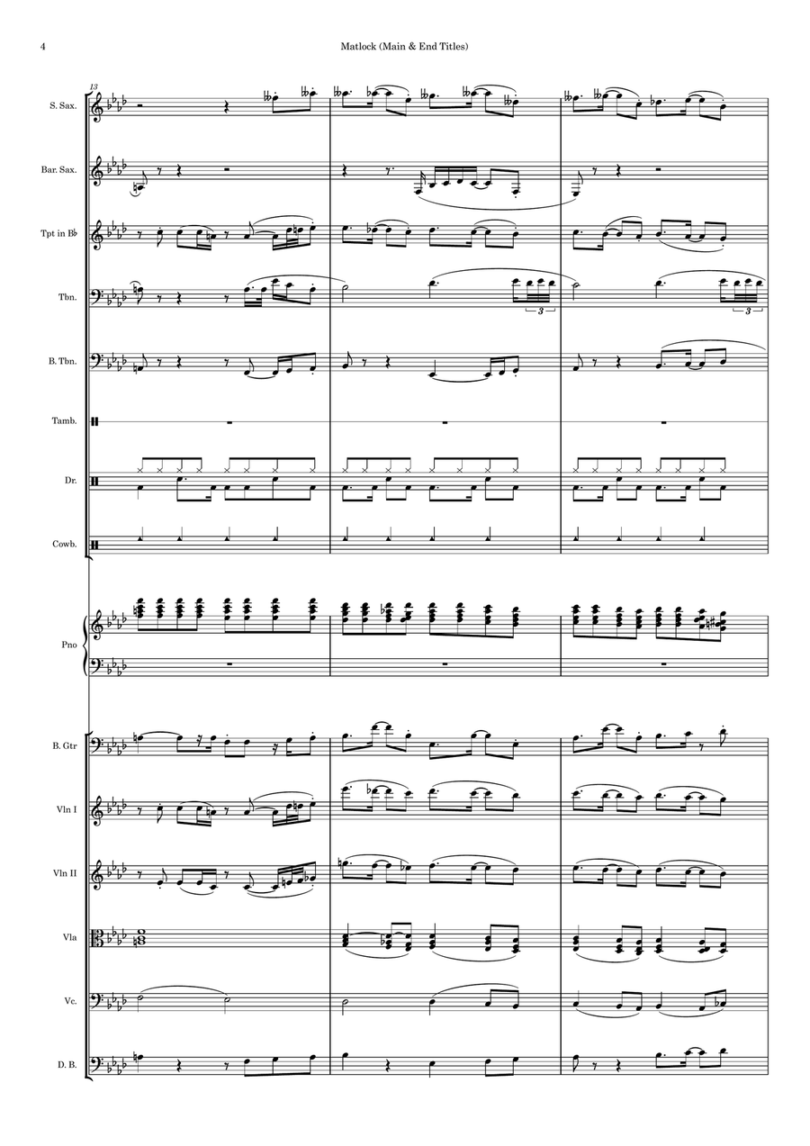 Matlock (Main & End Titles) Large Ensemble scores gallery preview page 4