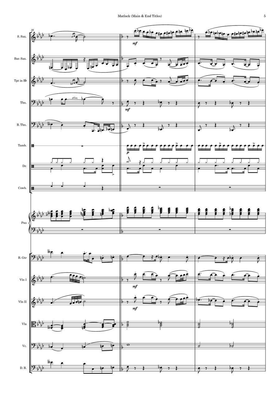 Matlock (Main & End Titles) Large Ensemble scores gallery preview page 5