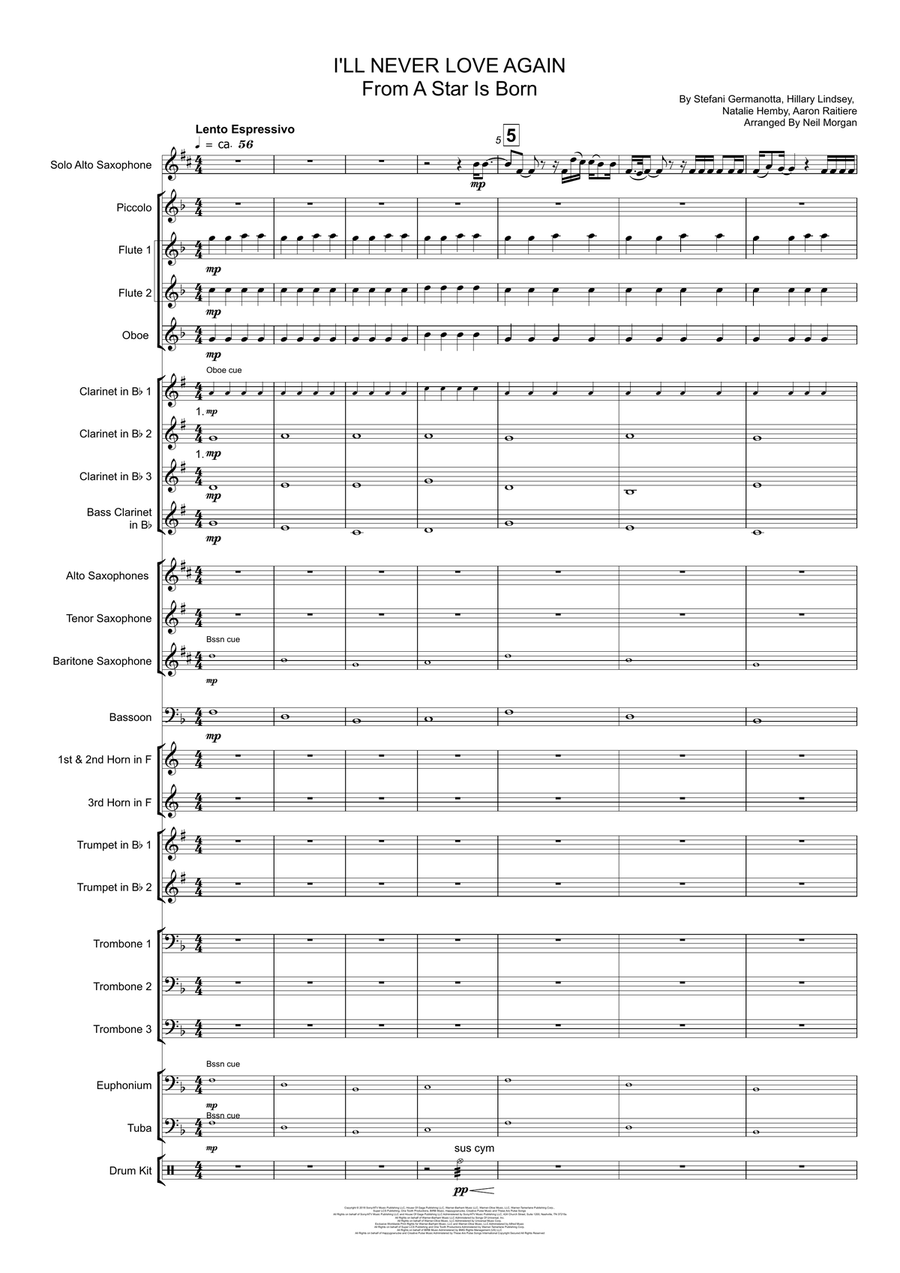 I'll Never Love Again I'll Never Love Again Concert Band scores gallery preview page 2