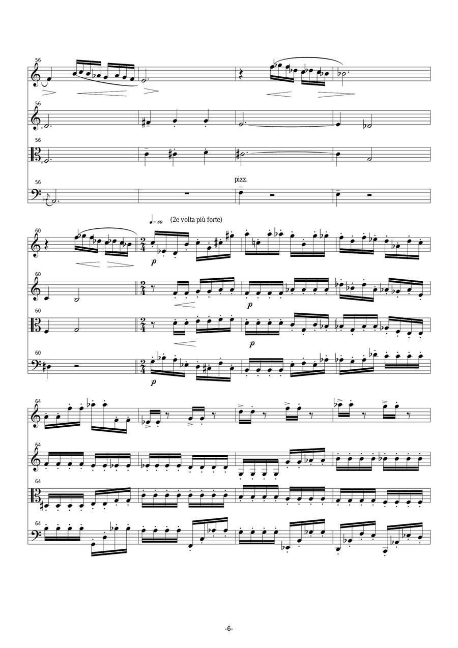 Joseph-François Kremer : Poussières d'Oubli for A clarinet and string trio Small Ensemble scores gallery preview page 6