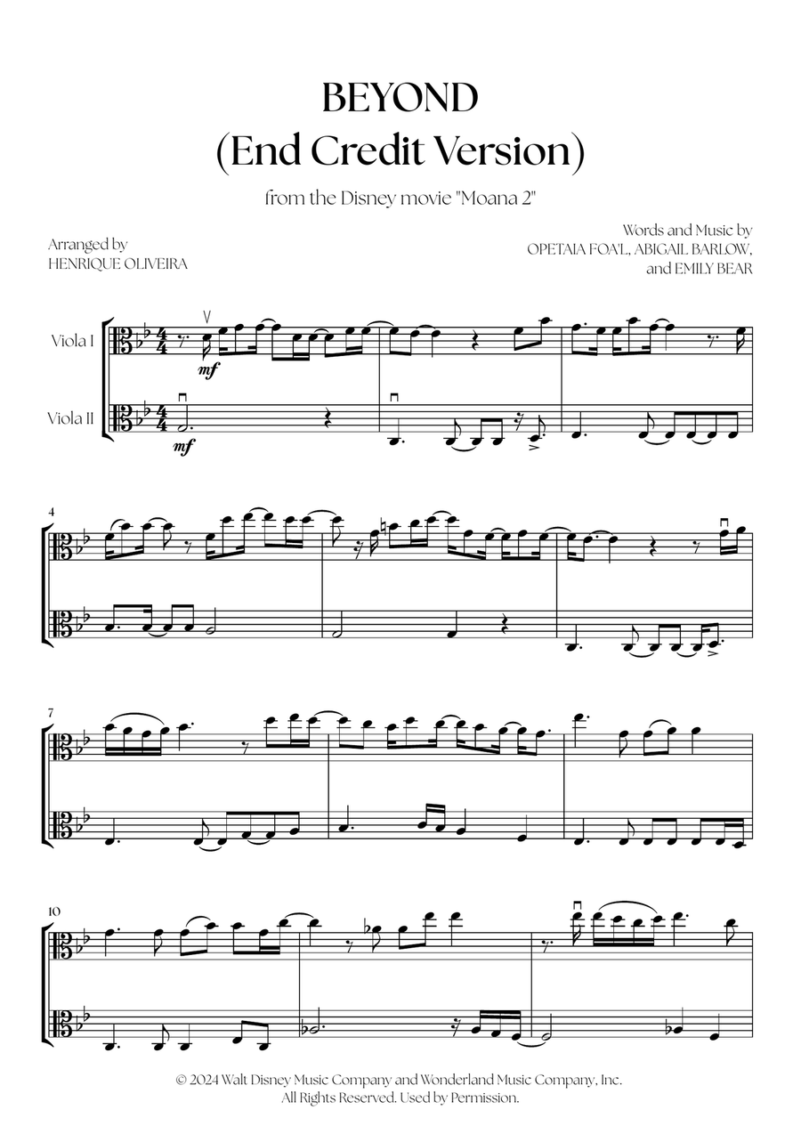 Beyond (End Credit Version) String Duet scores gallery preview page 1