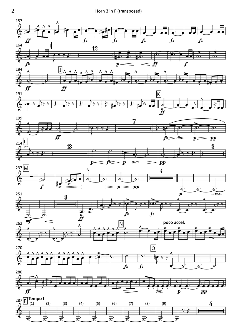 Symphony no.7 - transposed horn parts (3-4) Horn Solo scores gallery preview page 2