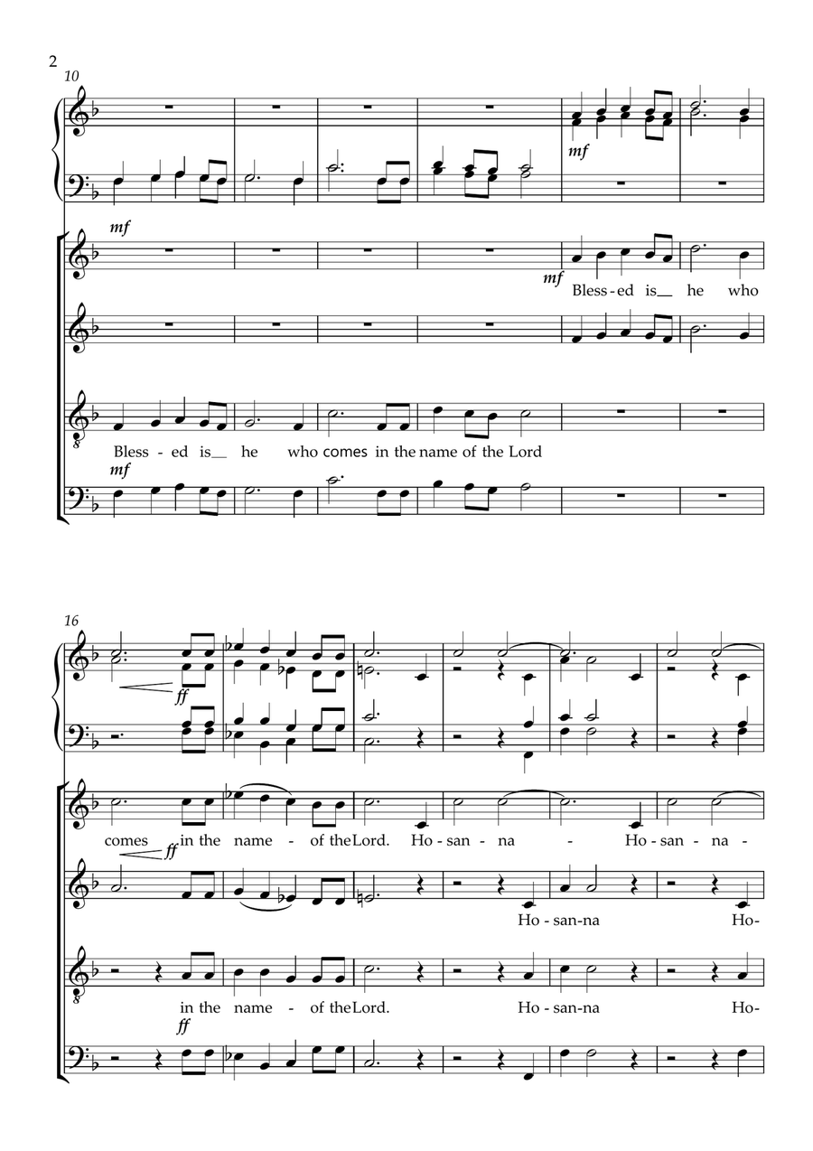 Hosanna To The Son Of David 4-Part scores gallery preview page 2