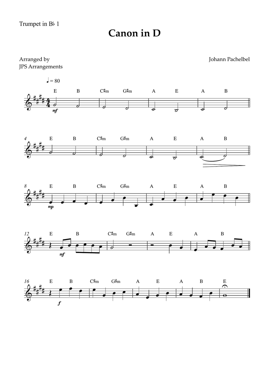 Canon in D for Brass Quintet Brass Quintet scores gallery preview page 3