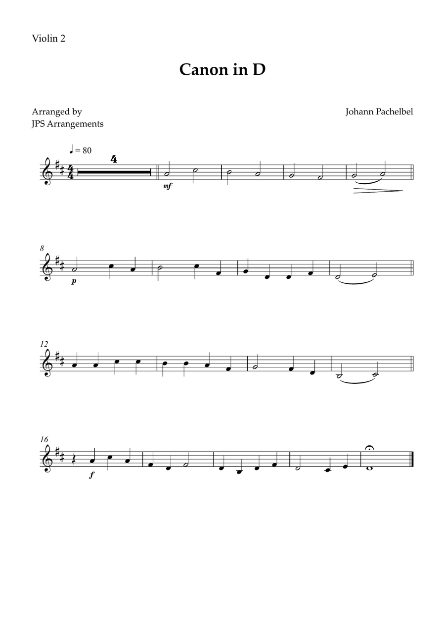 Canon in D for String Quintet and piano String Orchestra scores gallery preview page 4