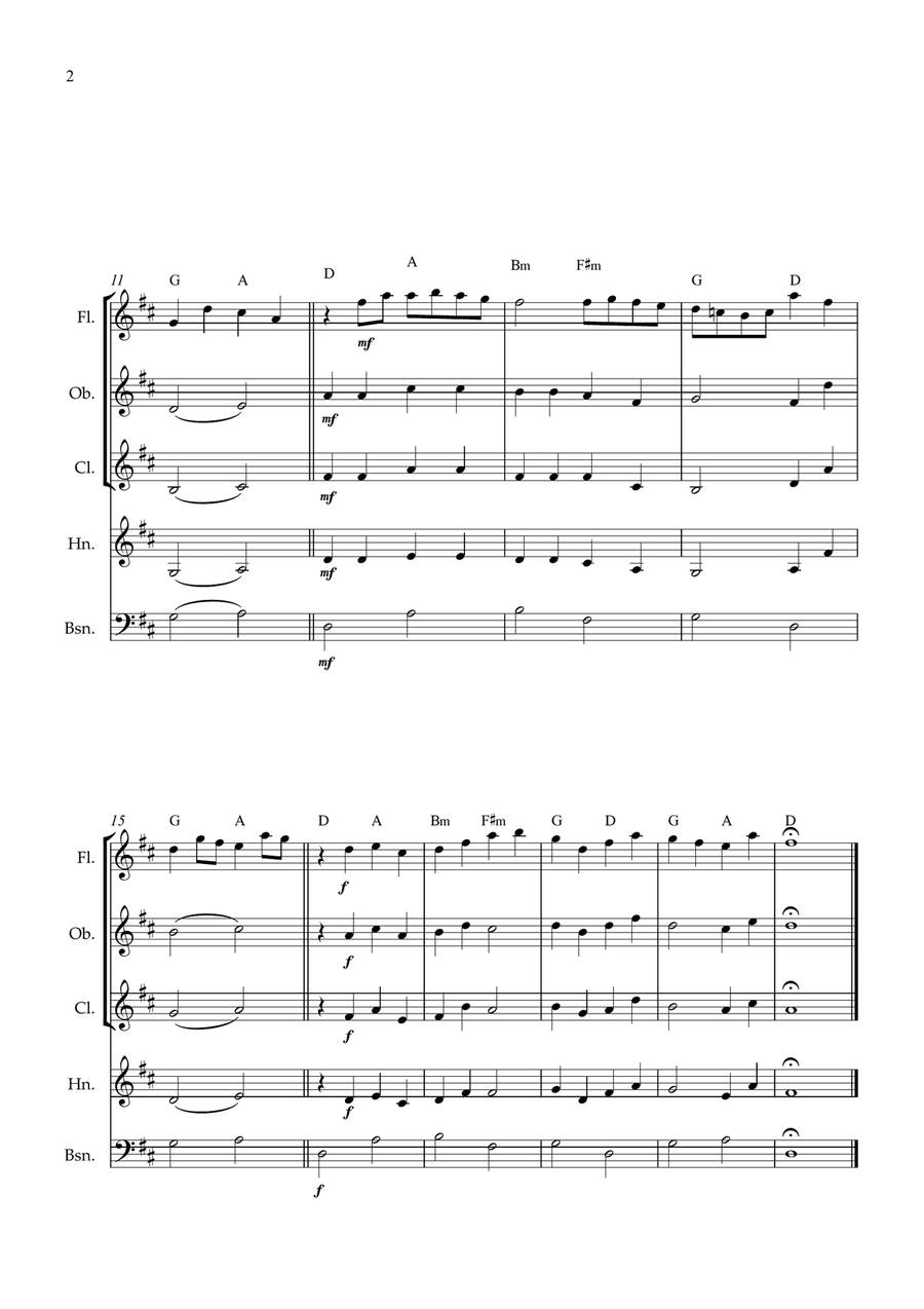 Canon in D for Wind Quintet Woodwind Quintet scores gallery preview page 2