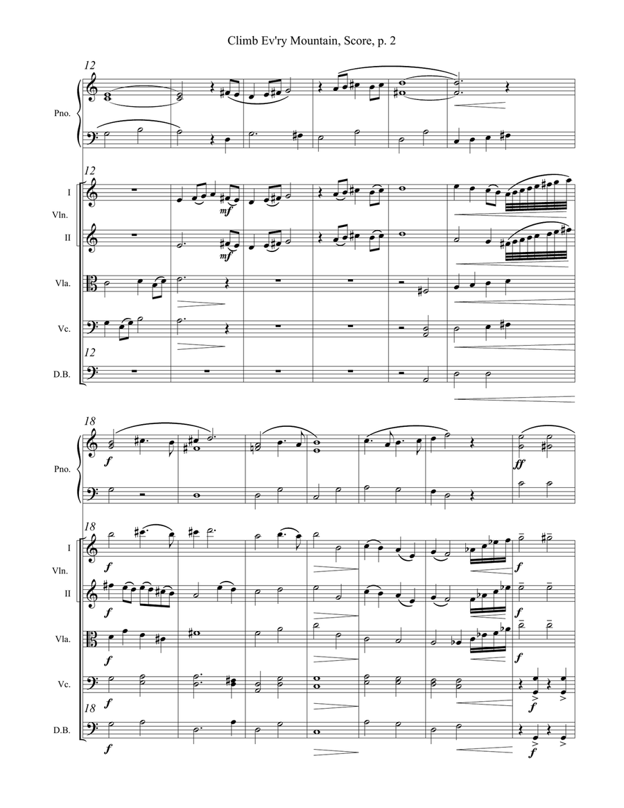 Climb Ev'ry Mountain Climb Ev'ry Mountain String Orchestra scores gallery preview page 2