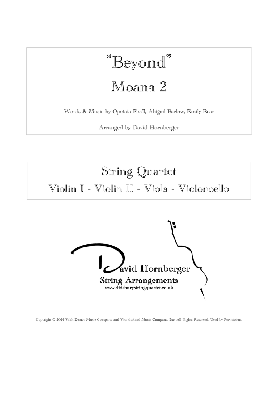 Beyond (End Credit Version) String Quartet scores gallery preview page 1