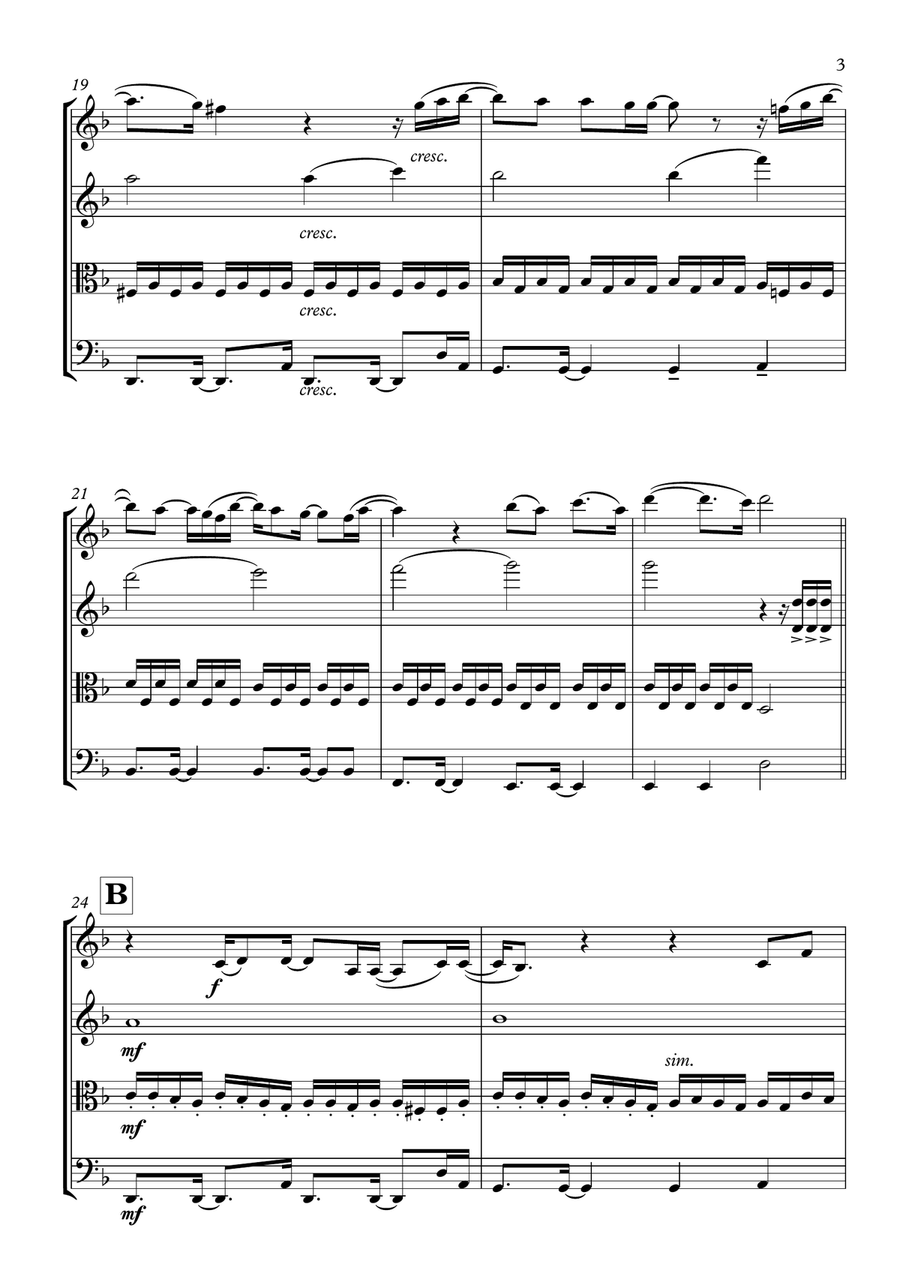 Beyond (End Credit Version) String Quartet scores gallery preview page 4