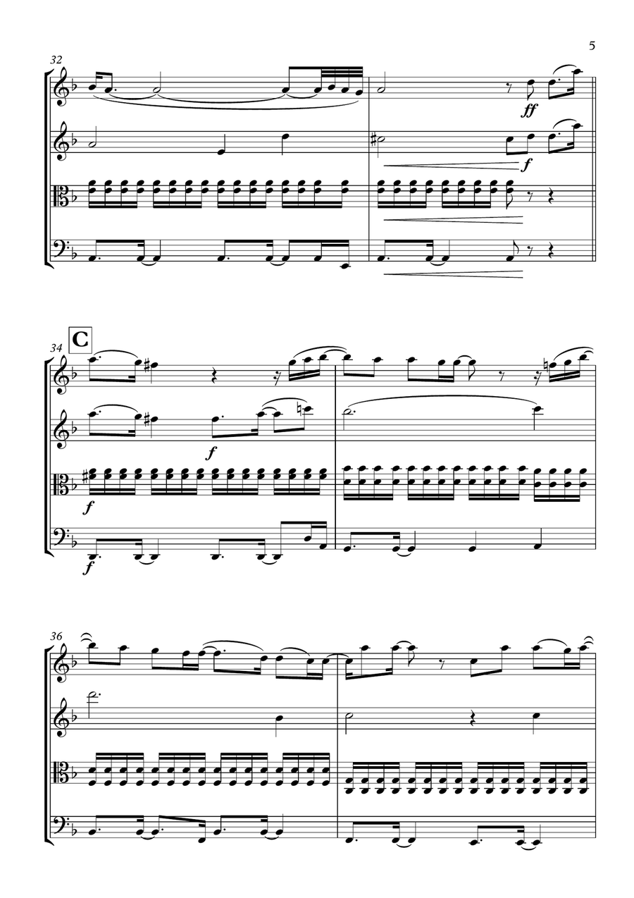 Beyond (End Credit Version) String Quartet scores gallery preview page 6