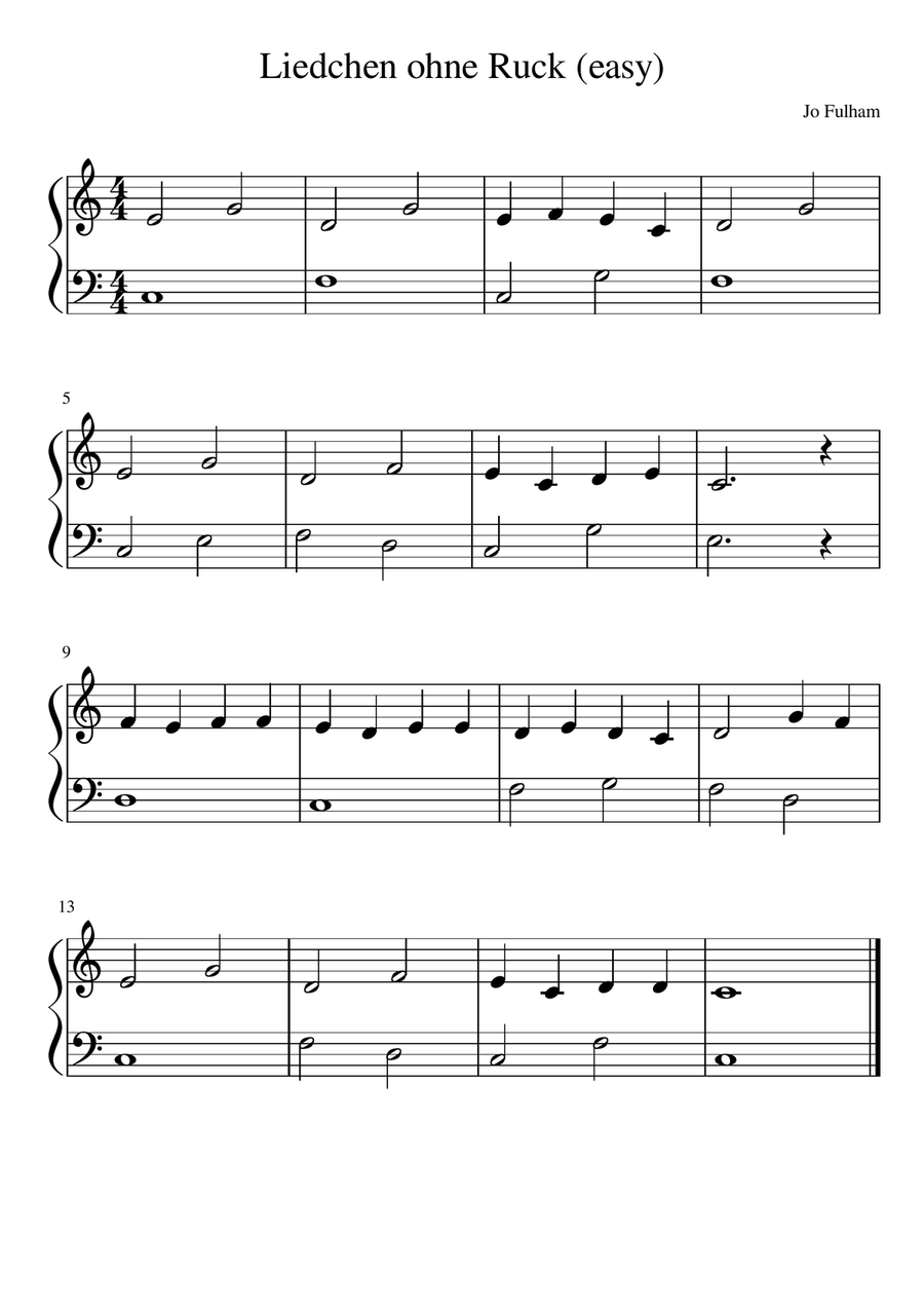 Liedchen ohne Ruck (easy) Easy Piano scores gallery preview page 1