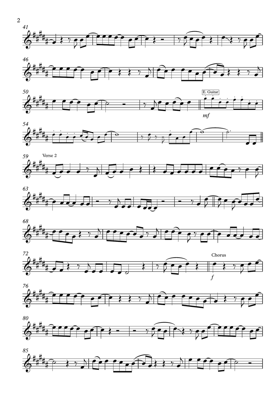 (I Just) Died In Your Arms Alto Saxophone scores gallery preview page 2