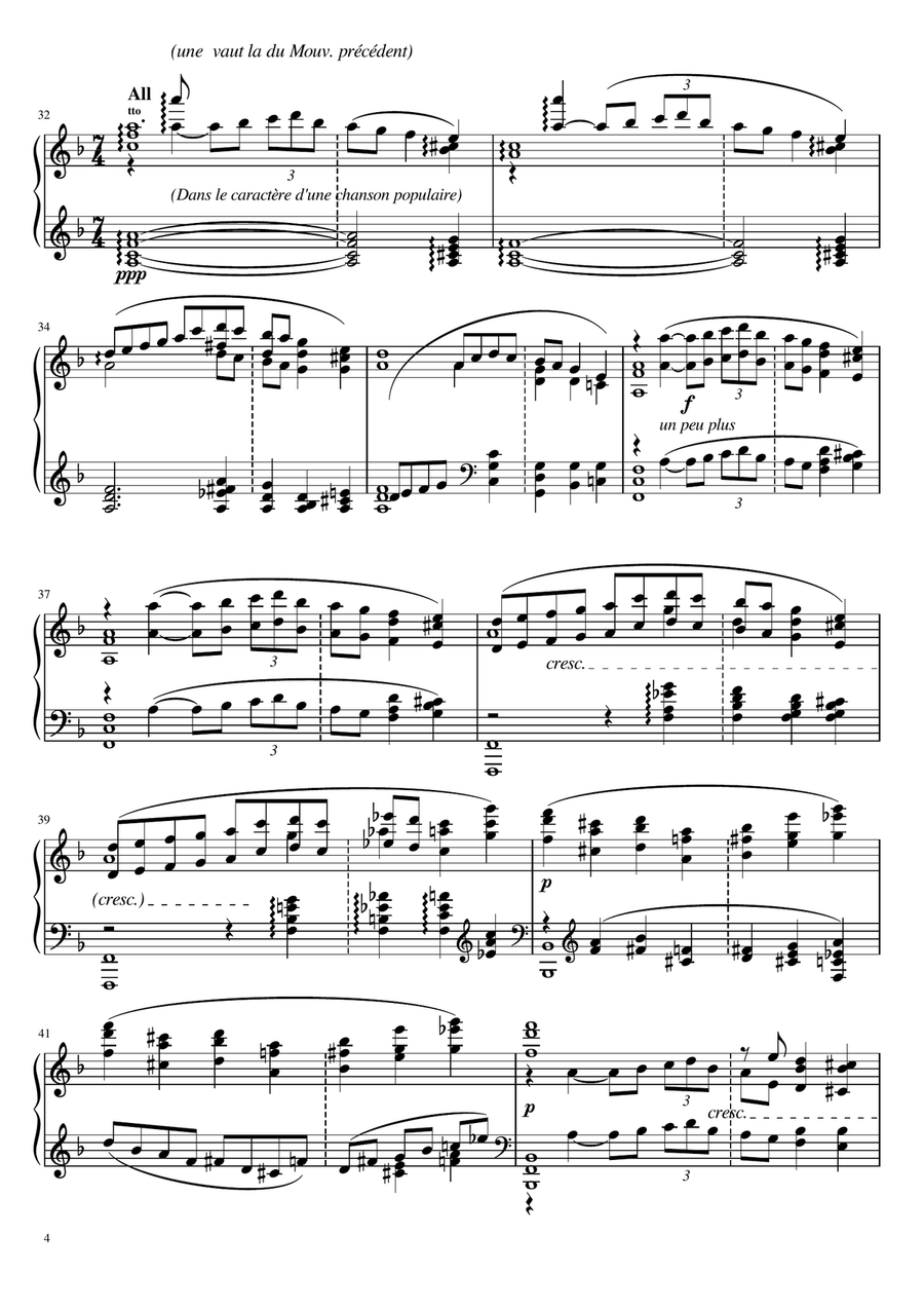 Claude Debussy - Nocturne L.82 - for Piano Solo With Fingered Original Piano Solo scores gallery preview page 4