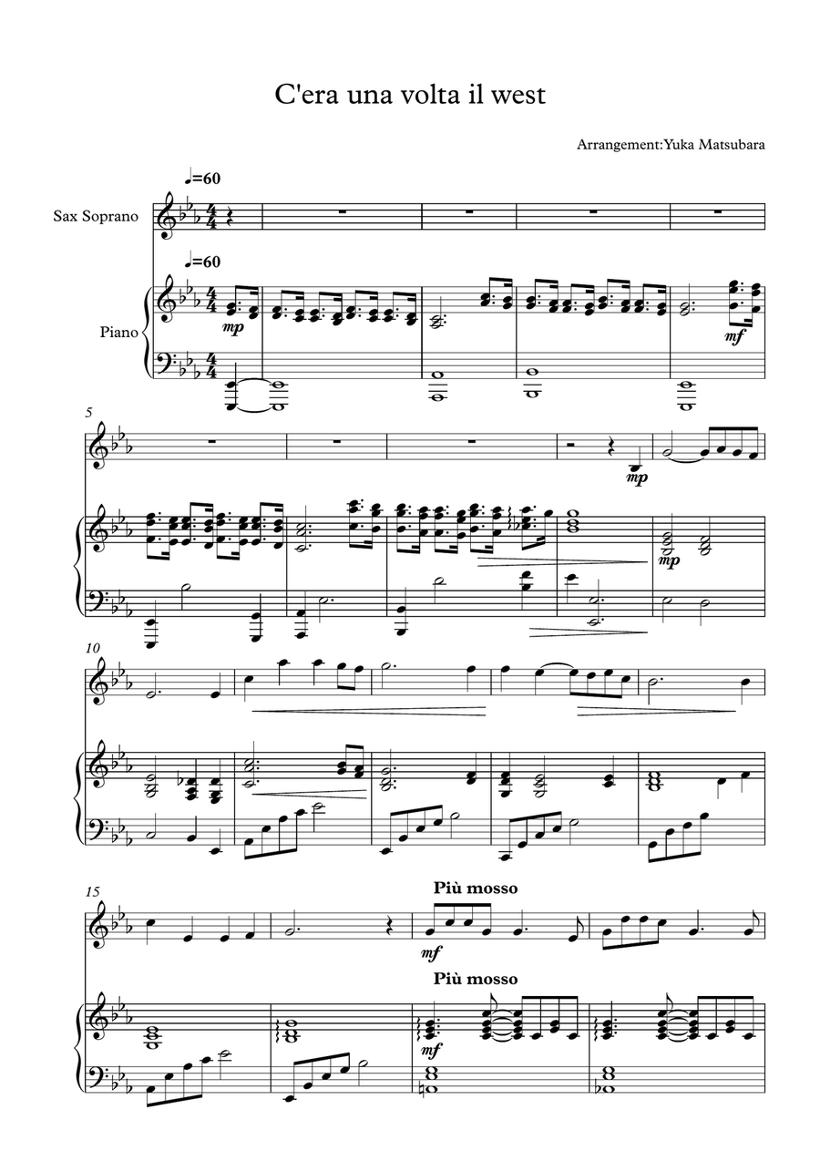 Once Upon A Time In The West Soprano Saxophone scores gallery preview page 1