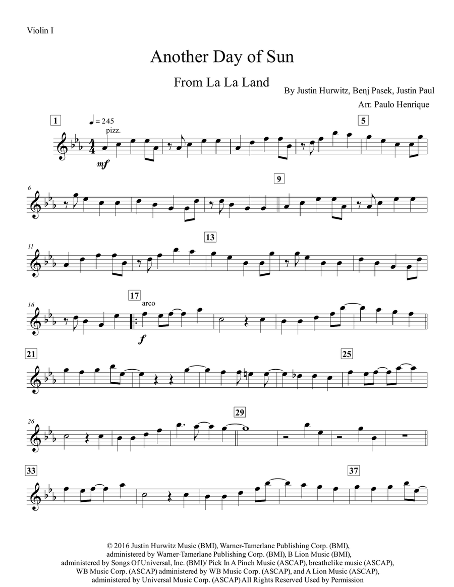 Another Day Of Sun Another Day Of Sun Violin Solo scores gallery preview page 2