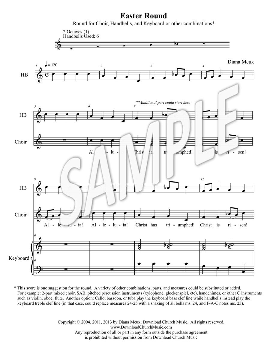 Easter Round (for U/2+ Choir, Handbells, Keyboard or others) Choir scores gallery preview page 1