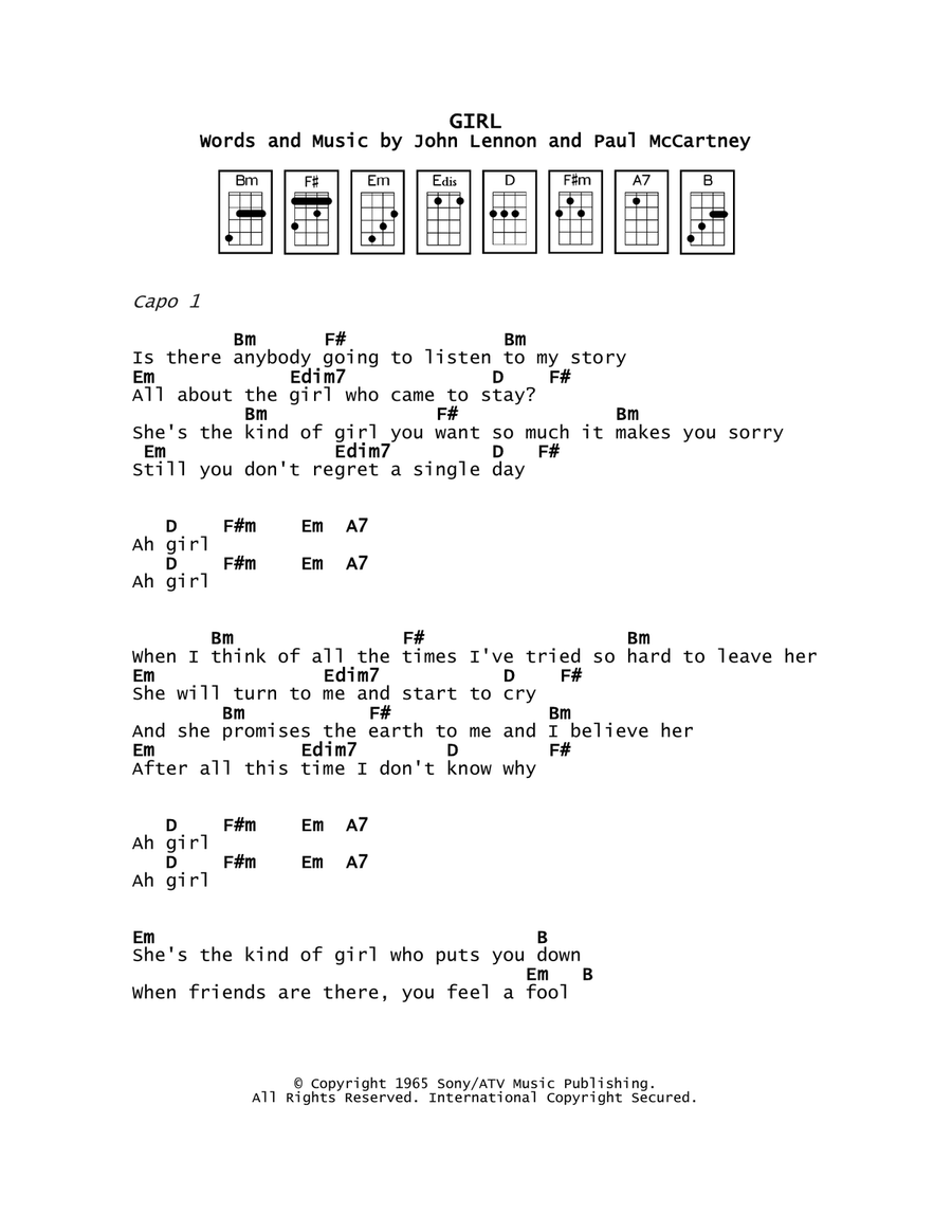 Girl Girl Ukulele scores gallery preview page 1