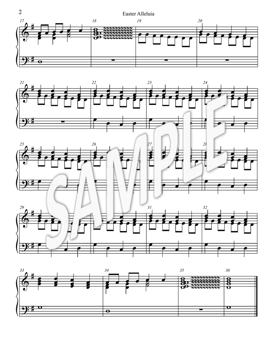Easter Alleluia (for Unison Choir and Handbells/chimes or Celesta) Unison Choir scores gallery preview page 3