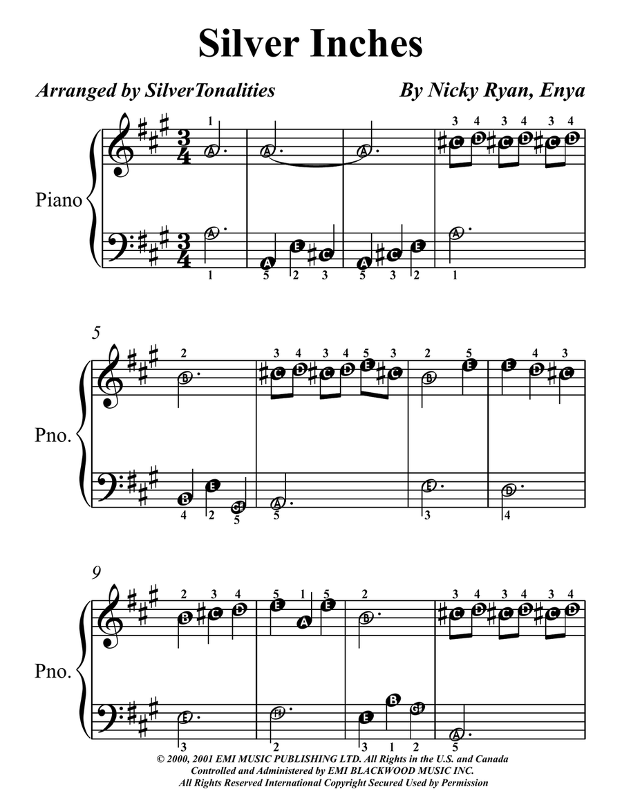 Silver Inches Silver Inches Piano Method scores gallery preview page 1