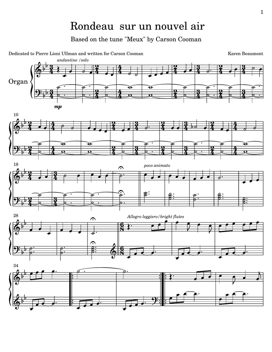 Rondeau sur un nouvel air (manuals only) Organ Solo scores gallery preview page 2