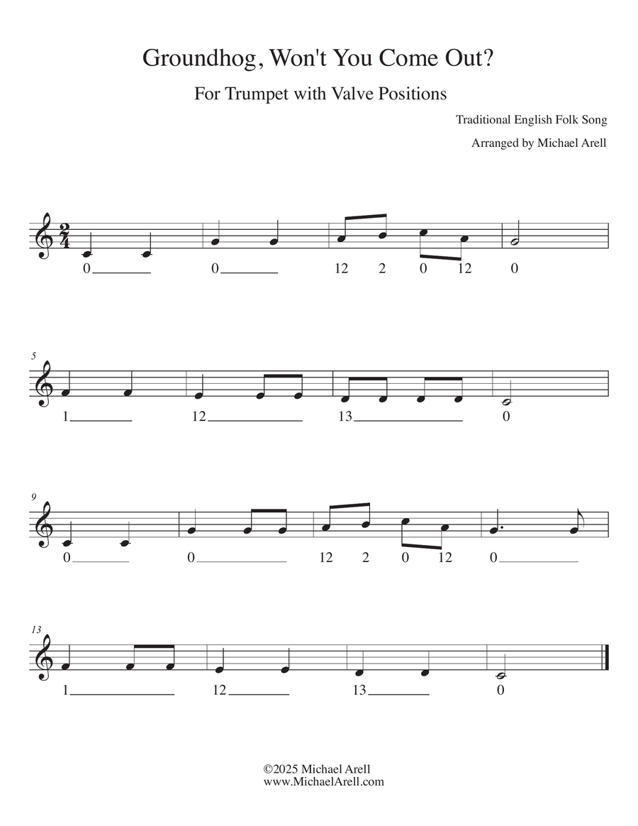 Groundhog Won't You Come Out for Trumpet C Trumpet scores gallery preview page 2