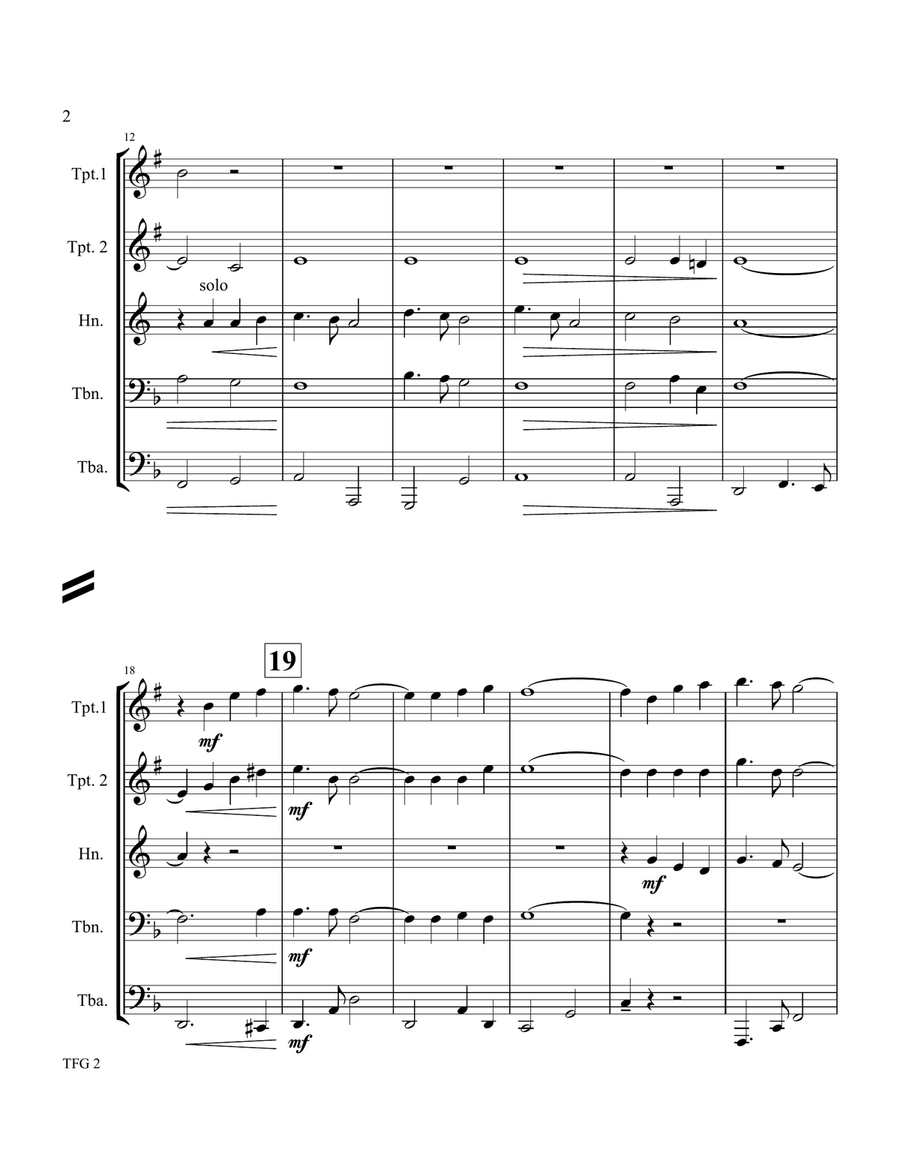 Gladiator Main Theme Brass Quintet scores gallery preview page 3