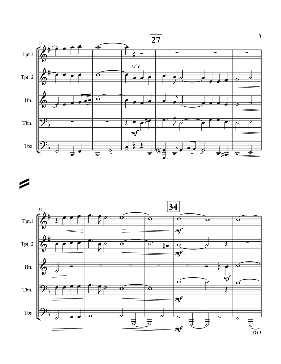 Gladiator Main Theme Brass Quintet scores gallery preview page 4