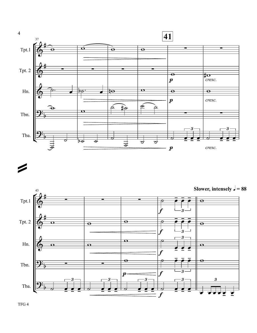 Gladiator Main Theme Brass Quintet scores gallery preview page 5
