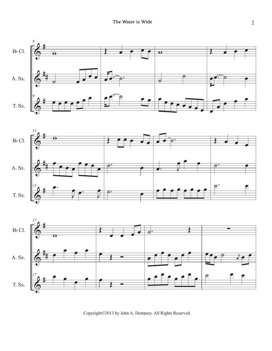 The Water is Wide (Woodwind Trio): Clarinet, Alto Sax and Tenor Sax Woodwind Trio scores gallery preview page 6