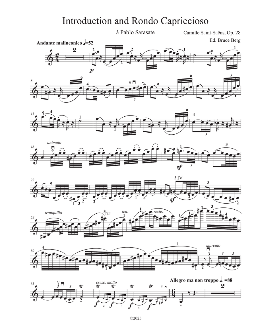 Introduction and Rondo Capriccioso for Violin and Piano Violin Solo scores gallery preview page 1