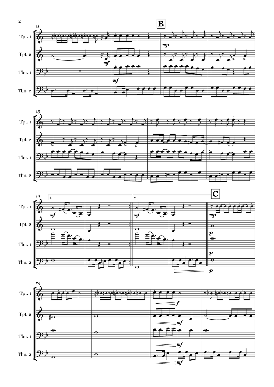 Help! Help! Brass Quartet scores gallery preview page 2