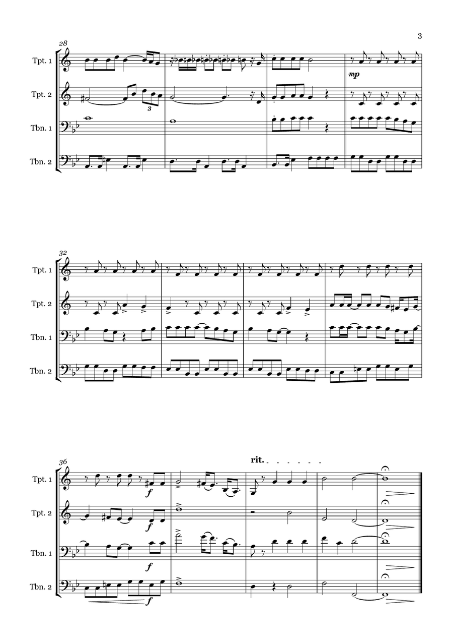 Help! Help! Brass Quartet scores gallery preview page 3