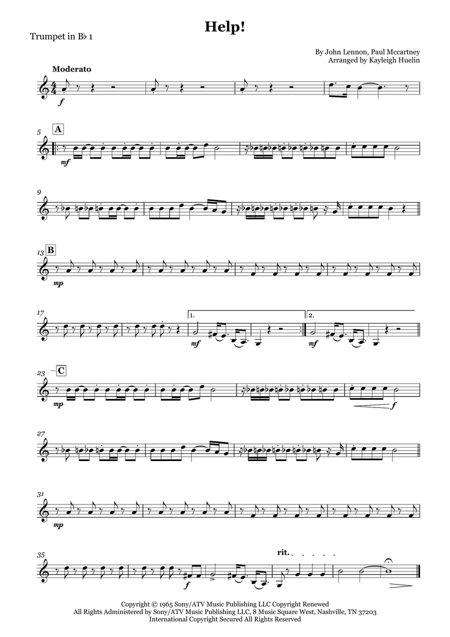 Help! Help! Brass Quartet scores gallery preview page 4