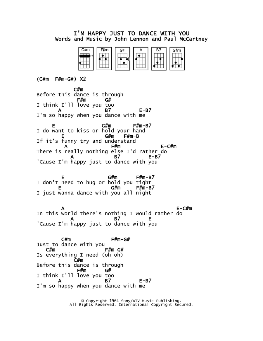 I'm Happy Just To Dance With You Ukulele scores gallery preview page 1
