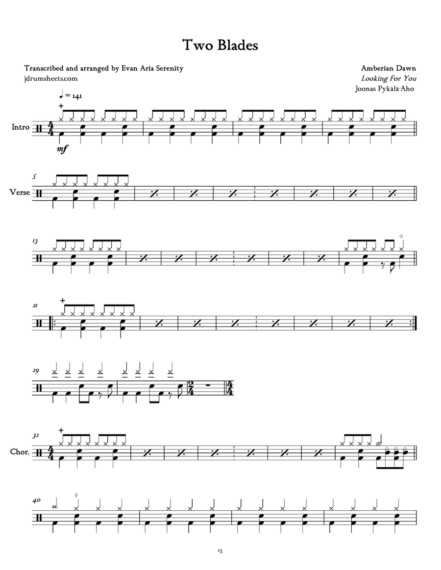 Two Blades Two Blades Drum Set scores gallery preview page 1