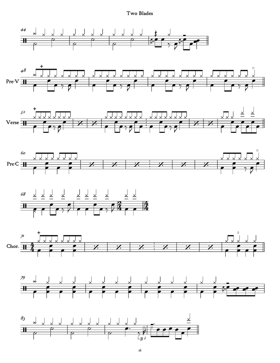 Two Blades Two Blades Drum Set scores gallery preview page 2