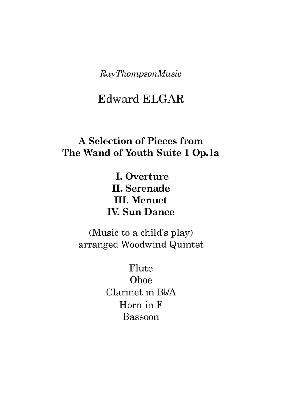 Elgar: The Wand of Youth Suite No.1 Op.1a (A Selection of Pieces) - wind quintet Woodwind Quintet scores gallery preview page 2