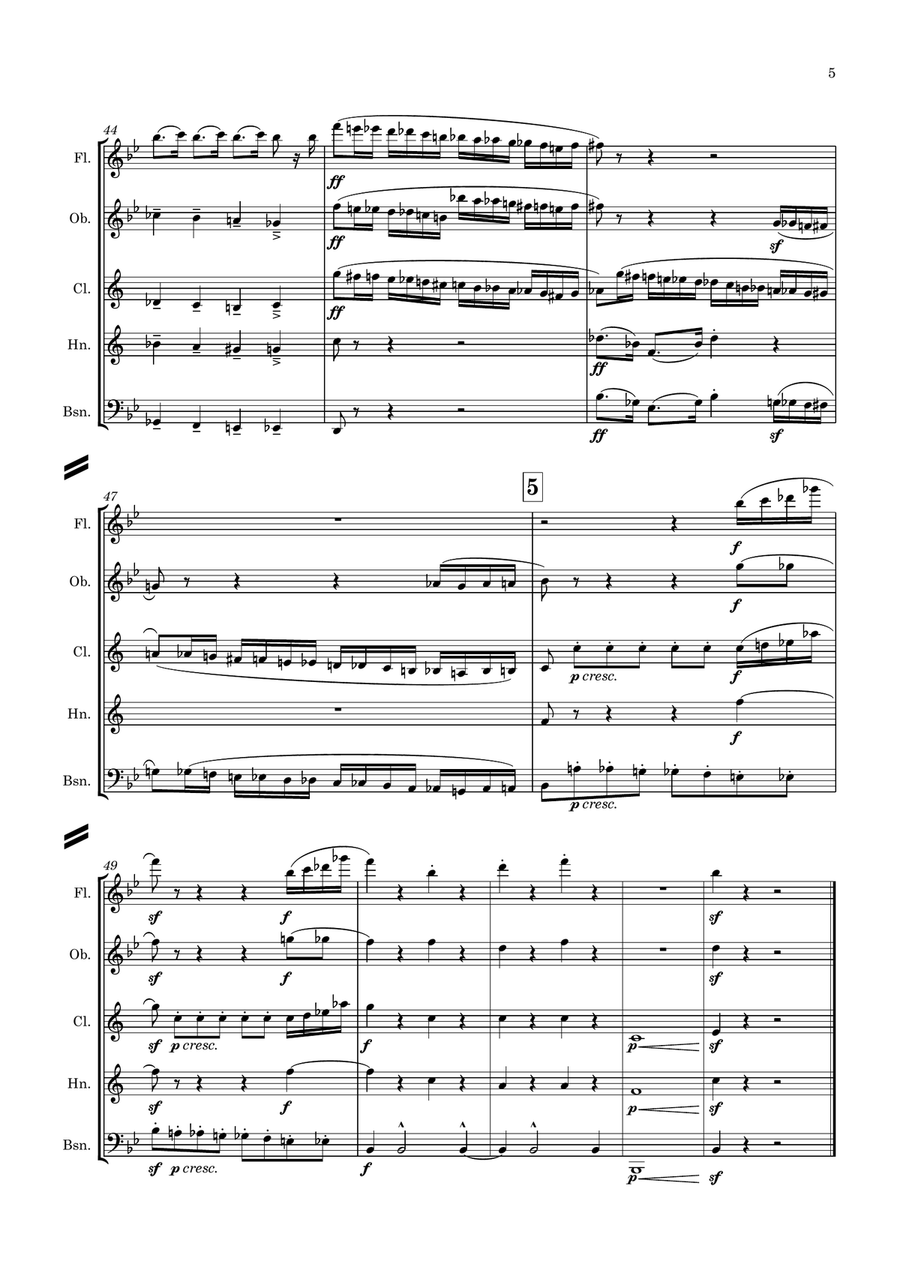 Elgar: The Wand of Youth Suite No.1 Op.1a (A Selection of Pieces) - wind quintet Woodwind Quintet scores gallery preview page 6