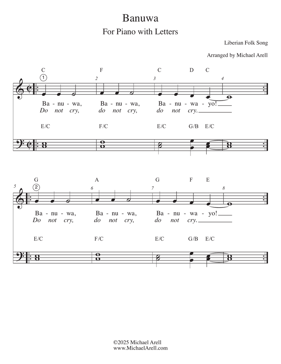Banuwa for Piano Banuwa for Piano Piano Method scores gallery preview page 1