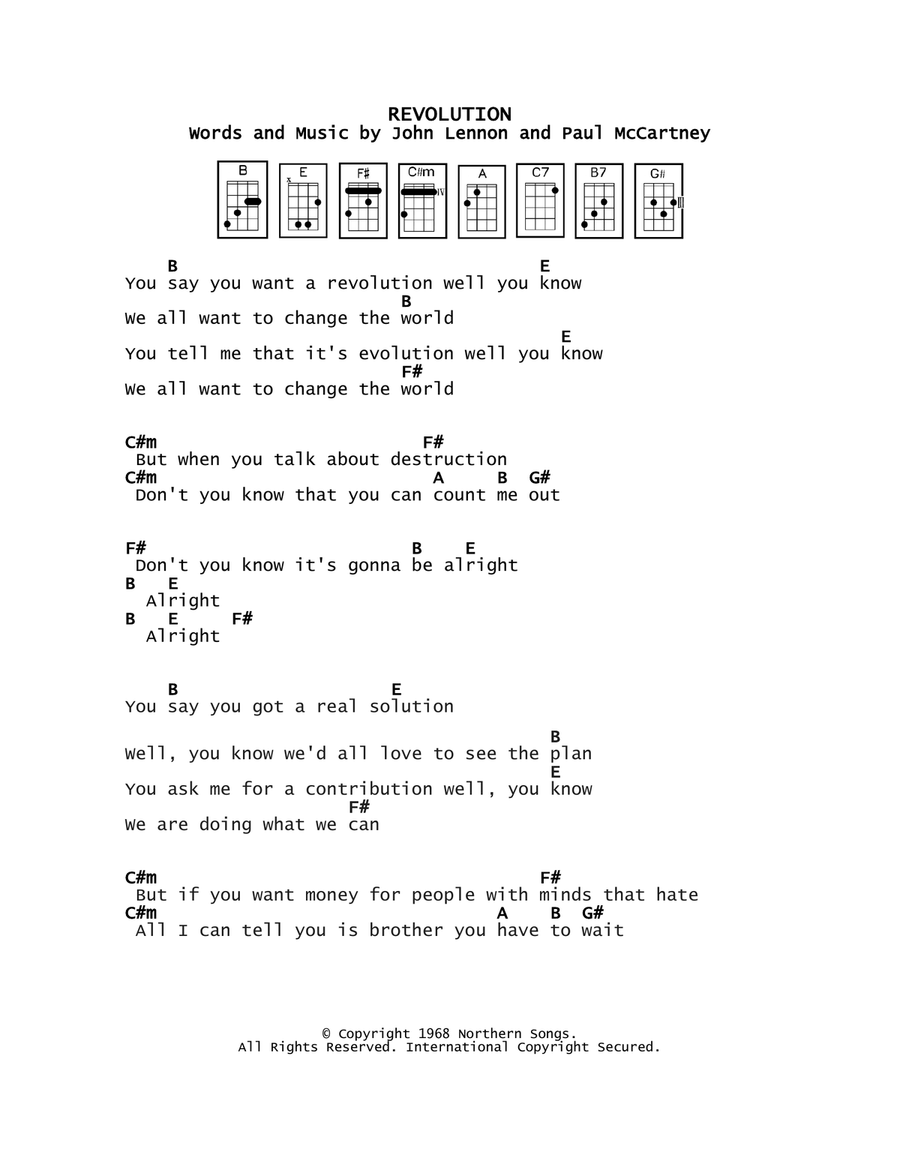 Revolution Revolution Ukulele scores gallery preview page 1